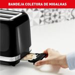 torradeira arno soleil 7 níveis de tostagem preto spto