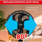 ventilador de mesa e parede arno 40cm x-treme preto ve60