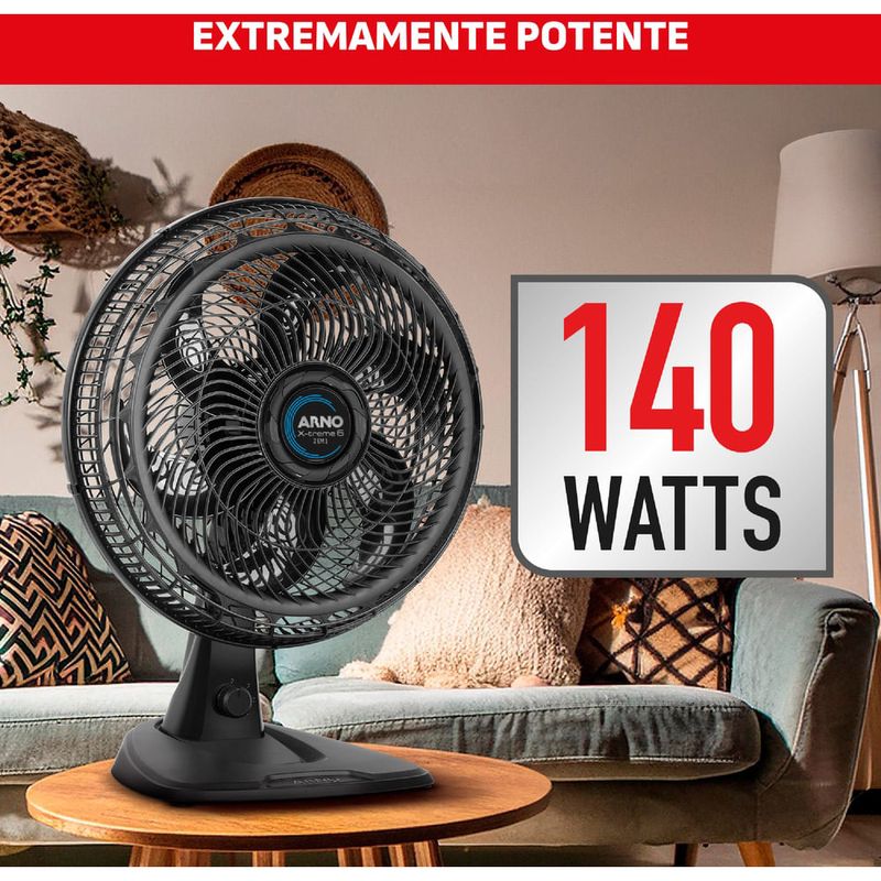 ventilador de mesa e parede arno 40cm x-treme preto ve60