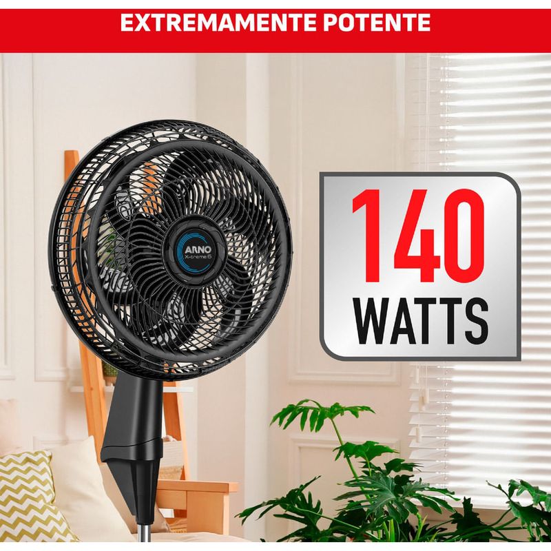 ventilador de coluna arno 40cm x-treme6 preto ve6c