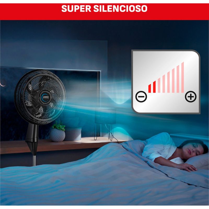 ventilador de coluna arno 40cm x-treme6 preto ve6c