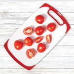 tábua para corte lovfe 40 x 24 cm branco e vermelho a01-4 e-bi