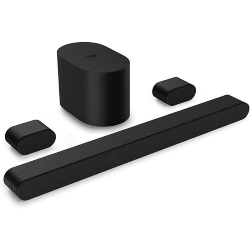 soundbar vizio 5.1 com dolby atmos sem fio e subwoofer compacto preto w-bi