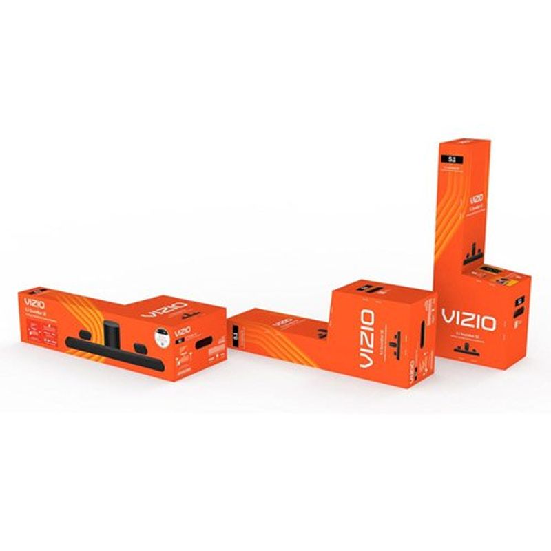 soundbar vizio 5.1 com dolby atmos sem fio e subwoofer compacto preto w-bi