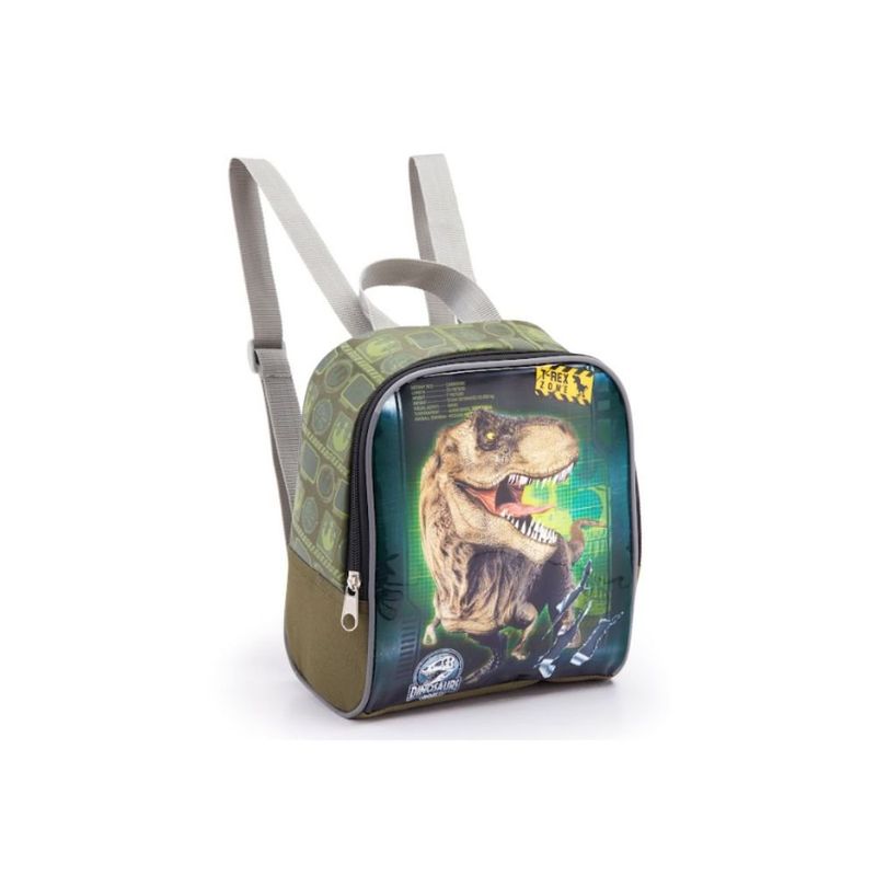 kit mochila de rodinhas seanite 3 peças dinossauro verde (mp)