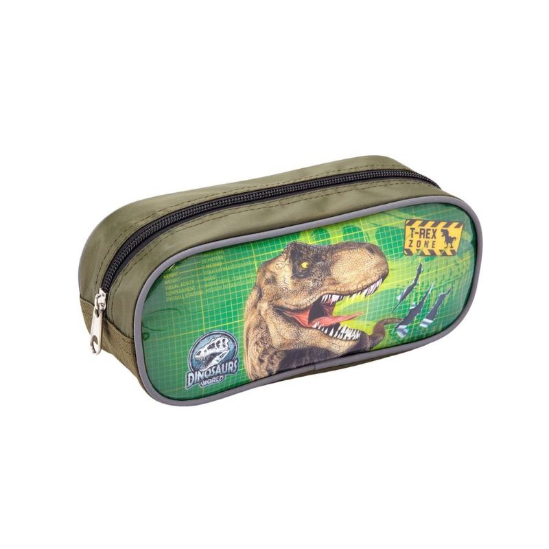 kit mochila de rodinhas seanite 3 peças dinossauro verde (mp)