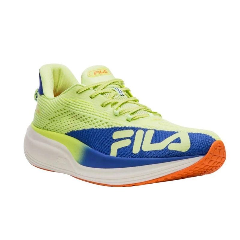 tênis corrida masculino n°44 fila racer speedzone verde azul laranja (mp)