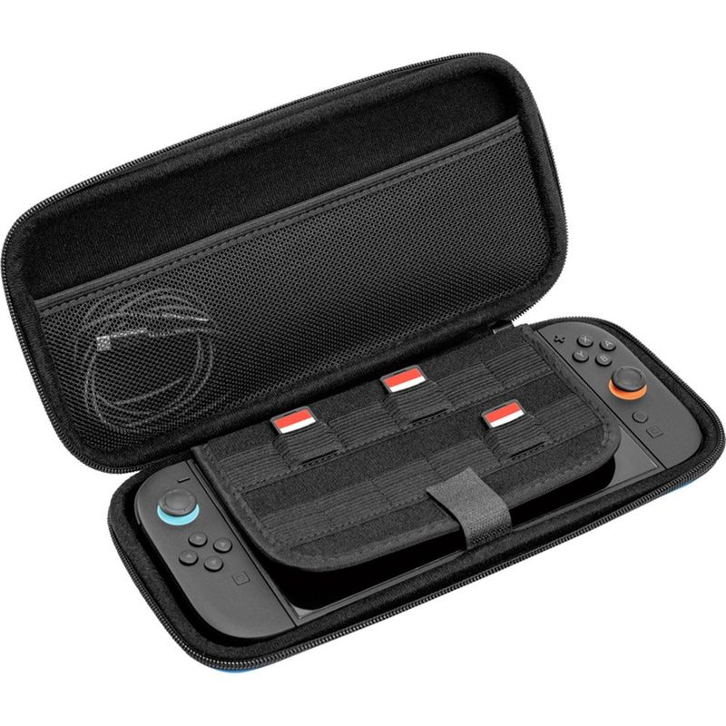 case gamer para switch 2 vermelho e azul
