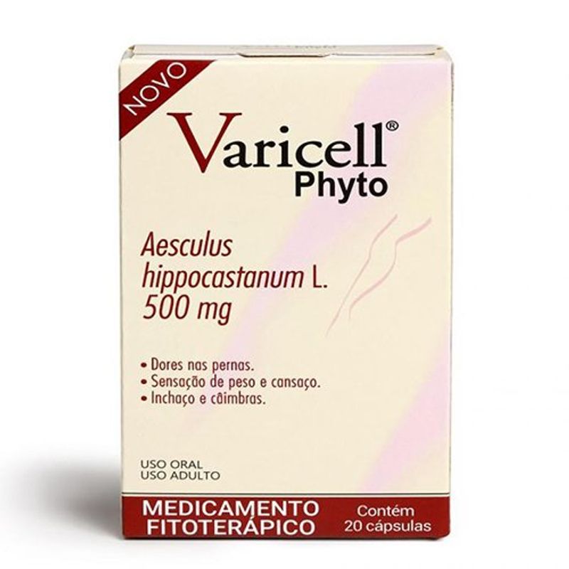 varicell phyto aesculus hippocastanum l. 500mg 20 cápsulas vidfarma