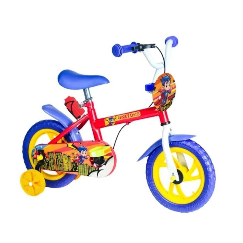 bicicleta infantil unitoys aro 12 super herói 3287 (mp)