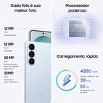 smartphone samsung galaxy s26 azul 512gb tela 6.3" câmera 50mp 12gb ram