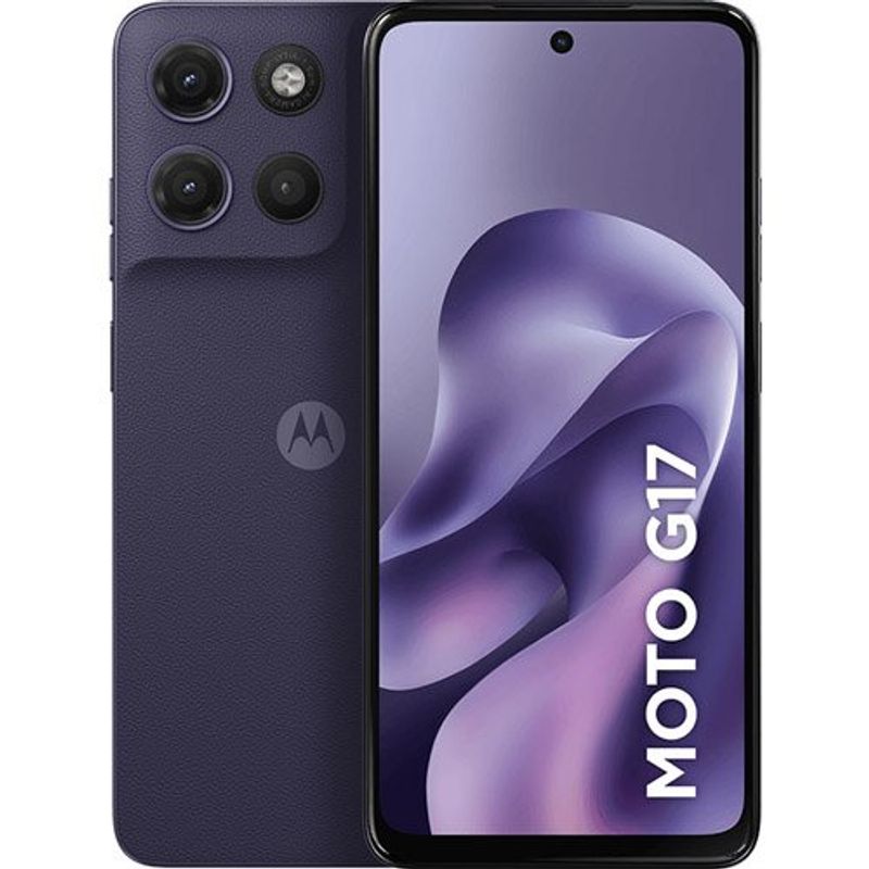 smartphone motorola g17 128gb roxo tela 6.5" câmera 50mp 4gb ram