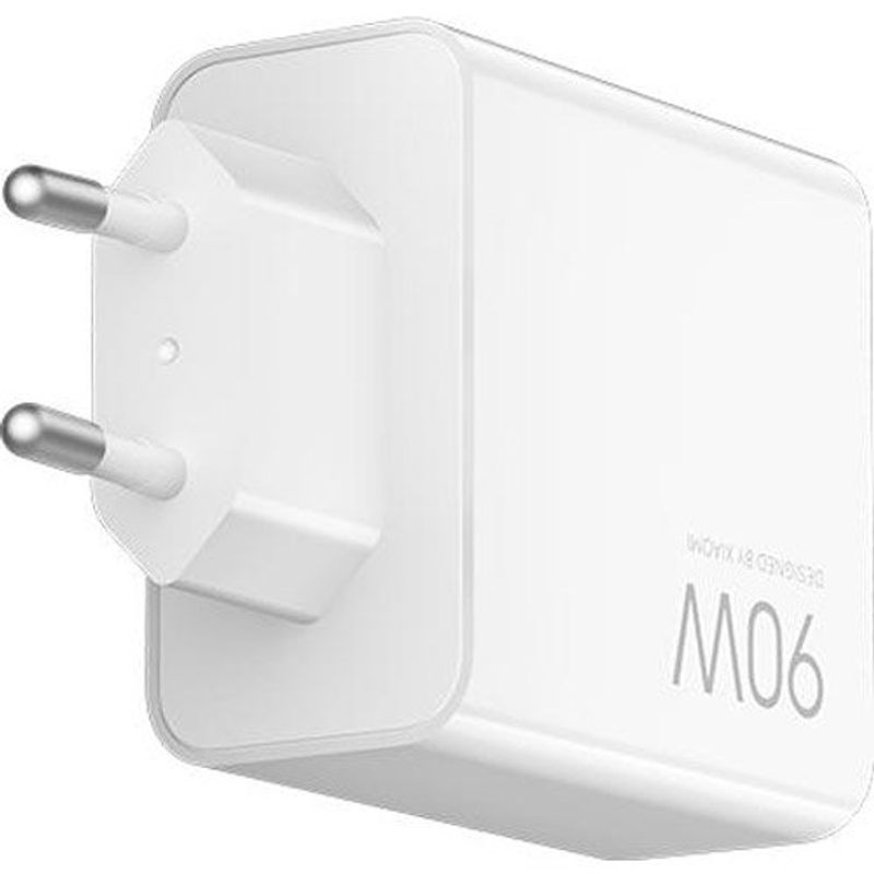carregador de parede xiaomi 3 saídas 90w branco dl-bi