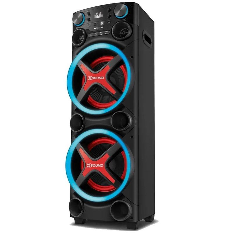 caixa de som amplificada torre mondial 700w preto tm-2200