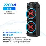 caixa de som amplificada torre mondial 700w preto tm-2200