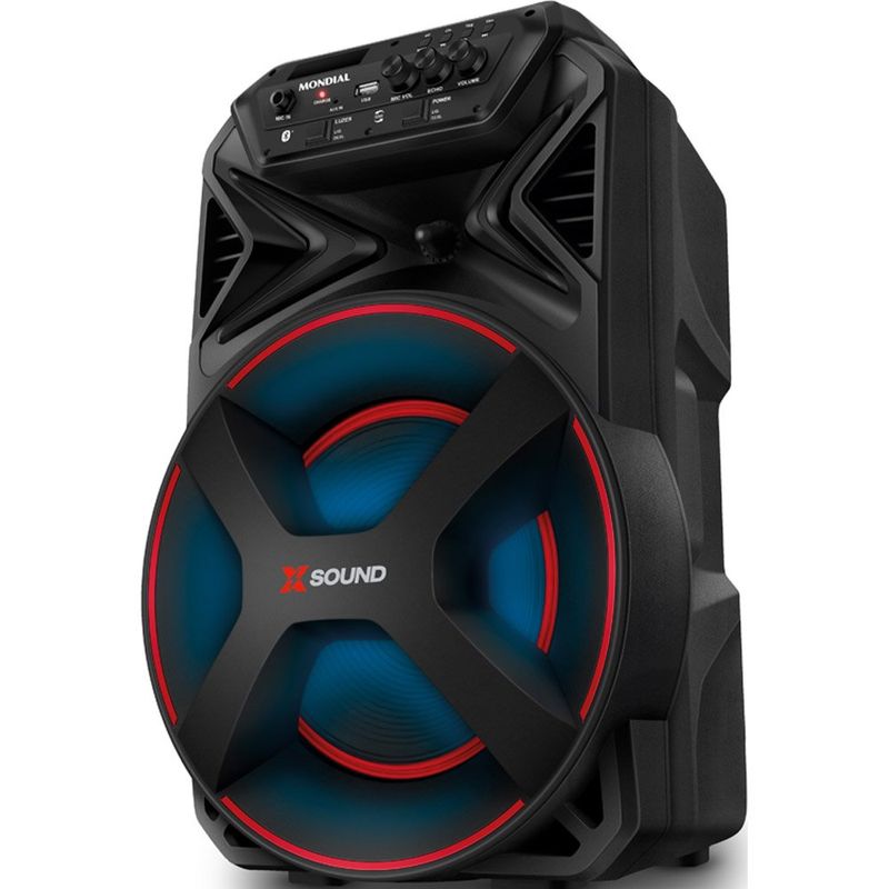 caixa de som amplificada mondial bivolt 300w preto cm-300-n