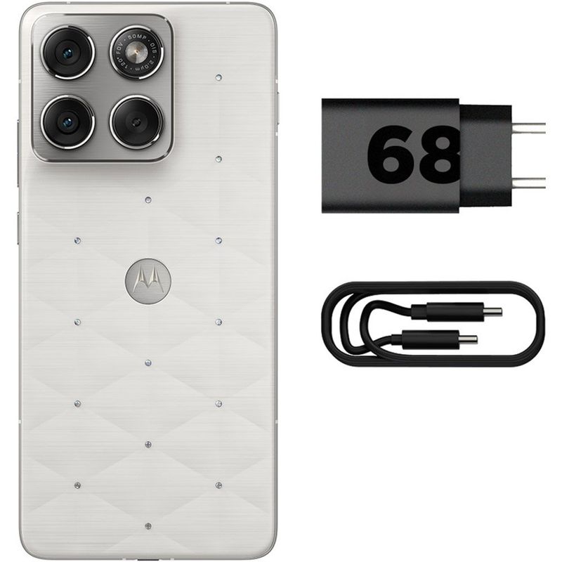 smartphone motorola edge 70 tela 6.8" 12gb ram 512gb câmera 50mp swarovski branco