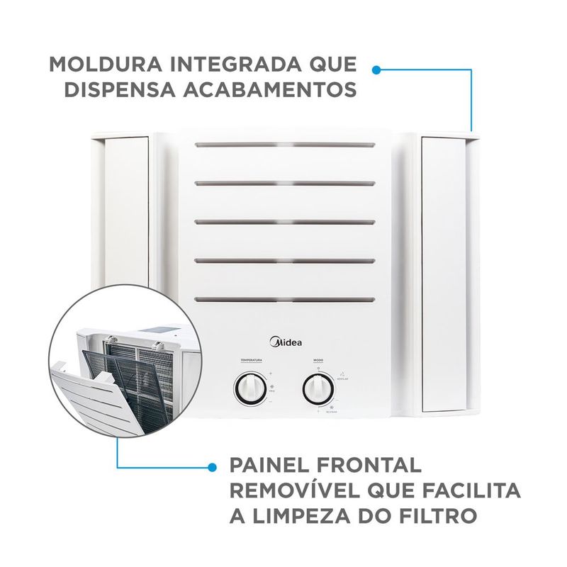 ar-condicionado de janela 7.500 btus midea 127v branco qcl078bb