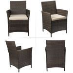 conjunto de móveis para área externa lacoo 3 peças fibra sintética marrom e bege w-bi