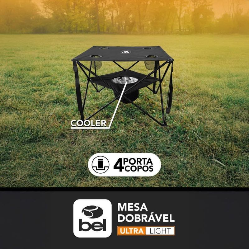mesa dobrável bel fix ultra light preta