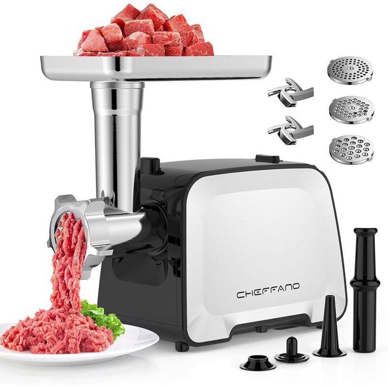 moedor de carne elétrico cheffano prata a-bi