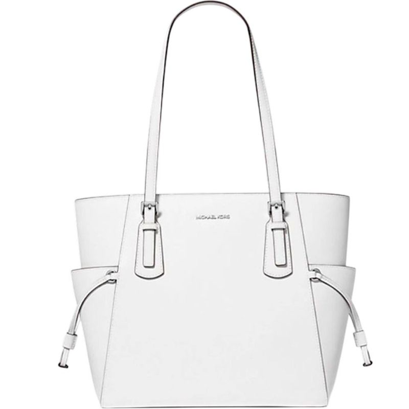 Bolsa de Ombro Michael Kors Jet Set Couro Branco