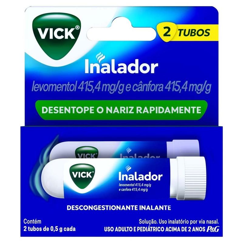 vick inalador descongestionante 2 tubos de 0,5g cada p&g