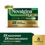 novalgina flash dipirona 1g + cafeína 130mg 8 comprimidos opella