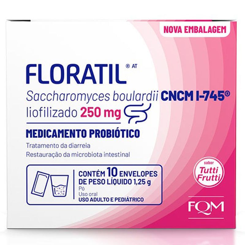 floratil at 250mg 10 envelopes 1,25g pó para solução oral