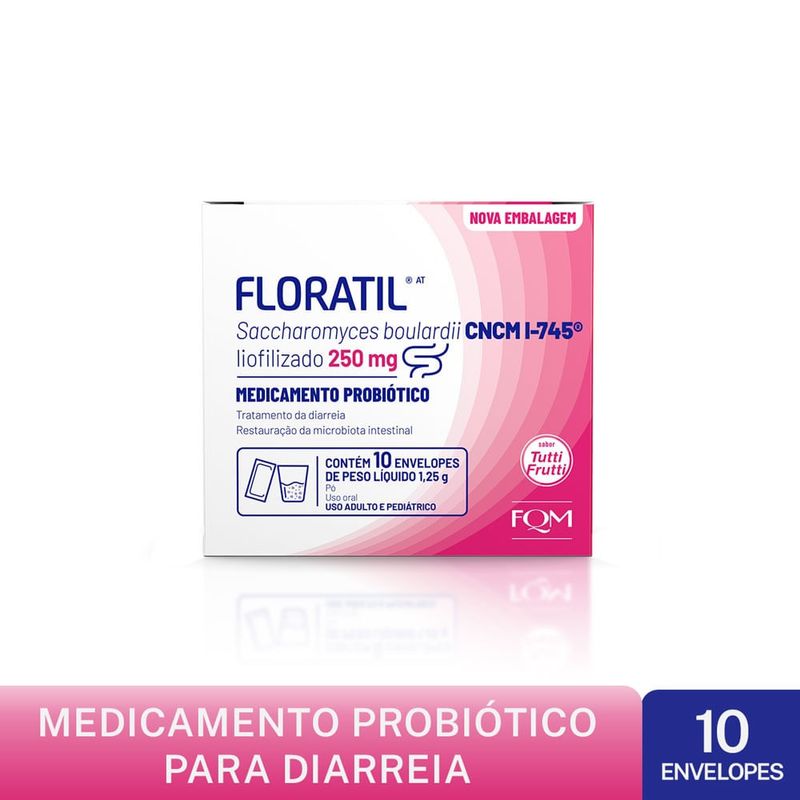 floratil at 250mg 10 envelopes 1,25g pó para solução oral