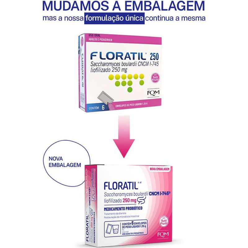 floratil at 250mg 6 sachês com 1,25g pó fqm