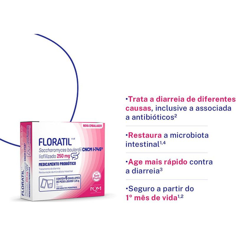 floratil at 250mg 6 sachês com 1,25g pó fqm