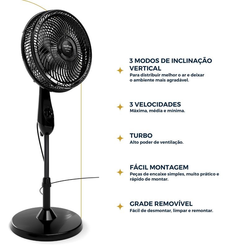 ventilador de coluna britânia 30cm preto bvc31a