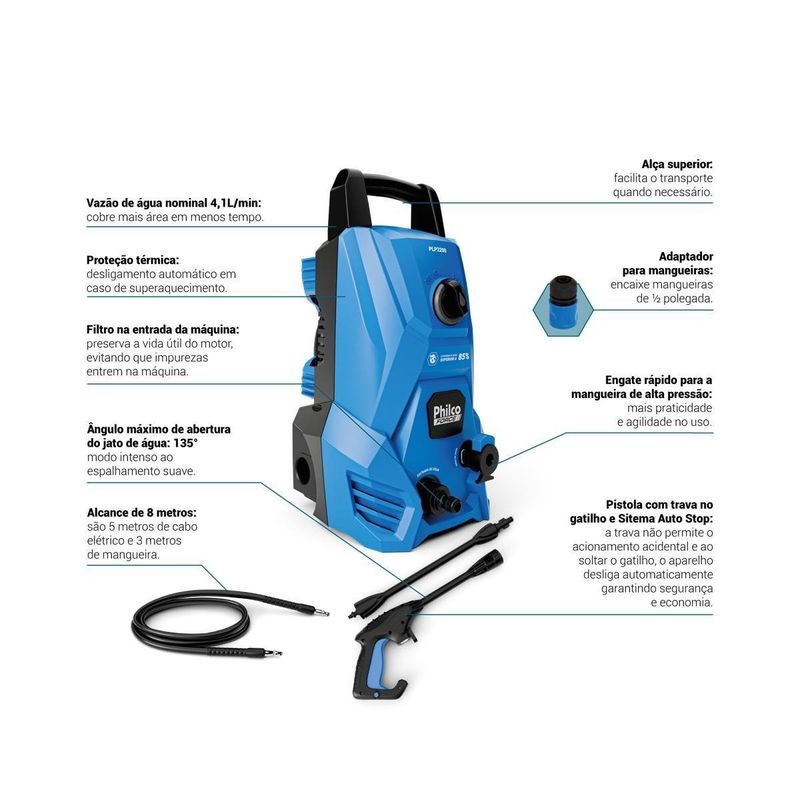 lavadora de alta pressão philco azul plp2200