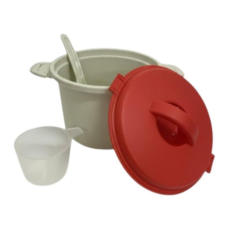 panela para micro-ondas kitchen helper branco e vermelho (mp)