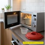 panela para micro-ondas kitchen helper branco e vermelho (mp)