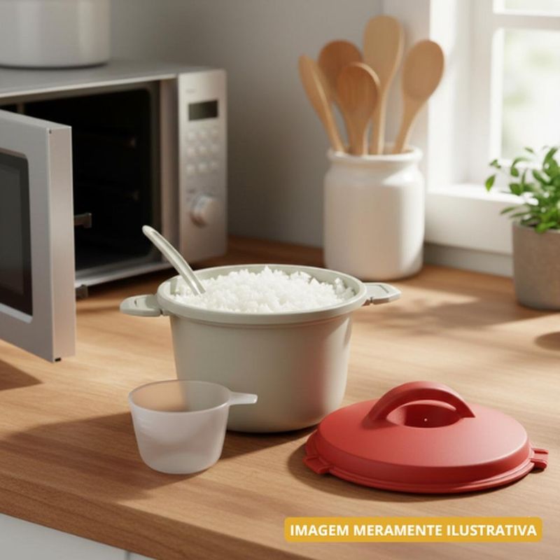 panela para micro-ondas kitchen helper branco e vermelho (mp)
