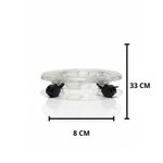 base para vaso decore com rodas transparente 30x8cm (mp)