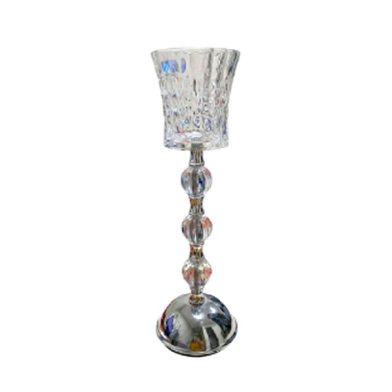 castiçal decorativo rainbows de vidro e metal 30x8,5cm (mp)