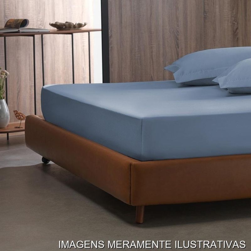lençol com elástico queen appel charme azul soft (mp)