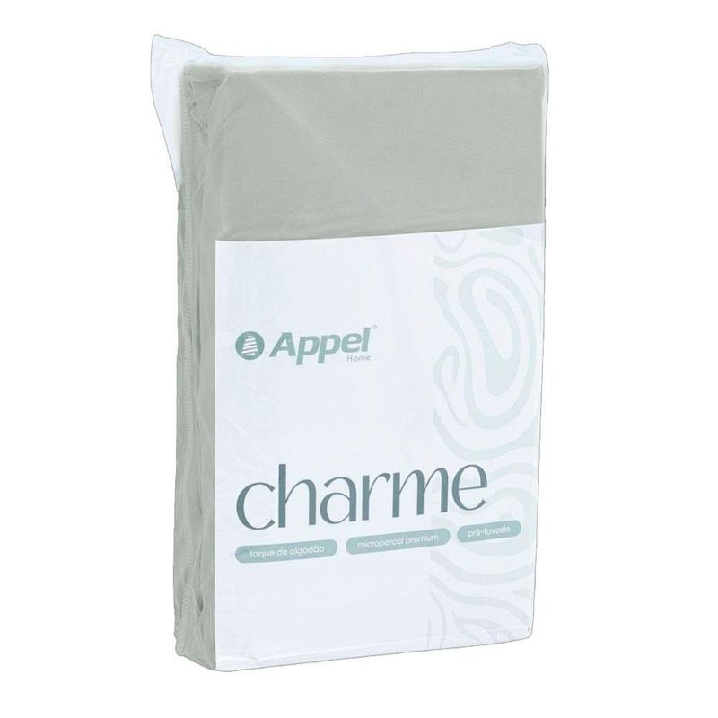 lençol com elástico queen appel charme cinza claro (mp)