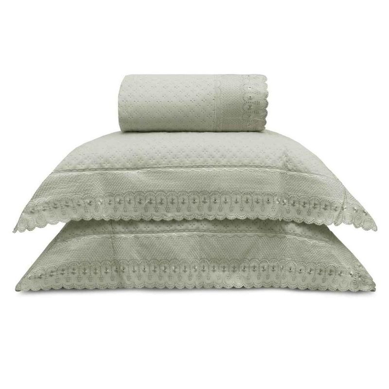 kit colcha casal 3 peças appel bordare premium orvalho (mp)