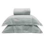 kit colcha casal 3 peças appel bordare premium prata (mp)