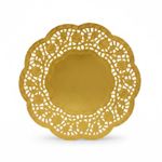 forro para bandeja redonda tm dourado 200 peças 21,5cm (mp)