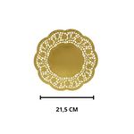 forro para bandeja redonda tm dourado 200 peças 21,5cm (mp)