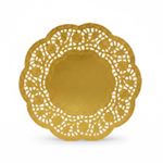 forro para bandeja redonda tm dourado 200 peças 16,5cm (mp)