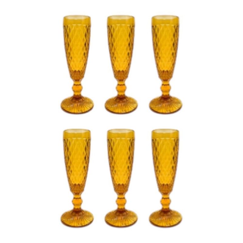 jogo de taças fullfit 6 peças para champanhe 130ml âmbar (mp)