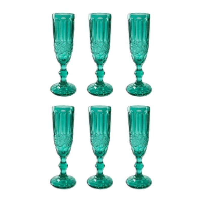 jogo de taças lyor 6 peças para champanhe 140ml tiffany (mp)