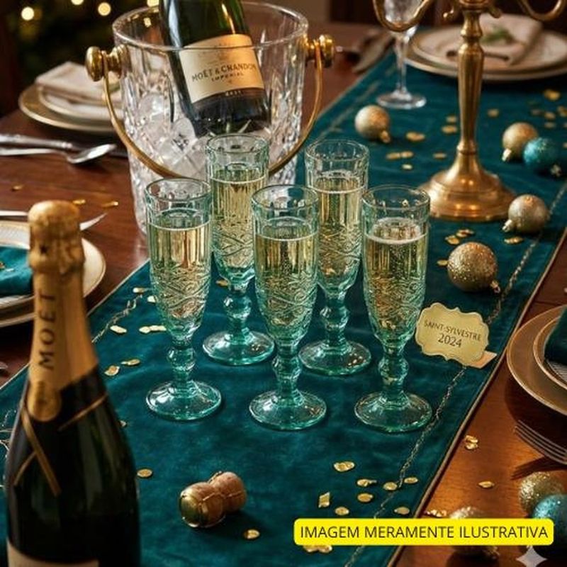 jogo de taças lyor 6 peças para champanhe 140ml tiffany (mp)