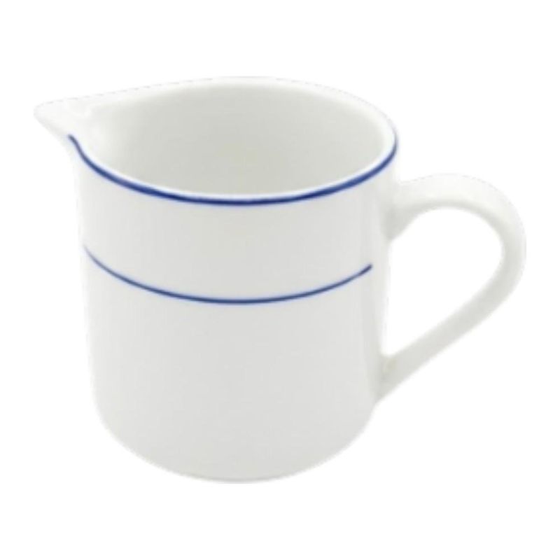 leiteira casa bella de porcelana 200ml listra azul (mp)